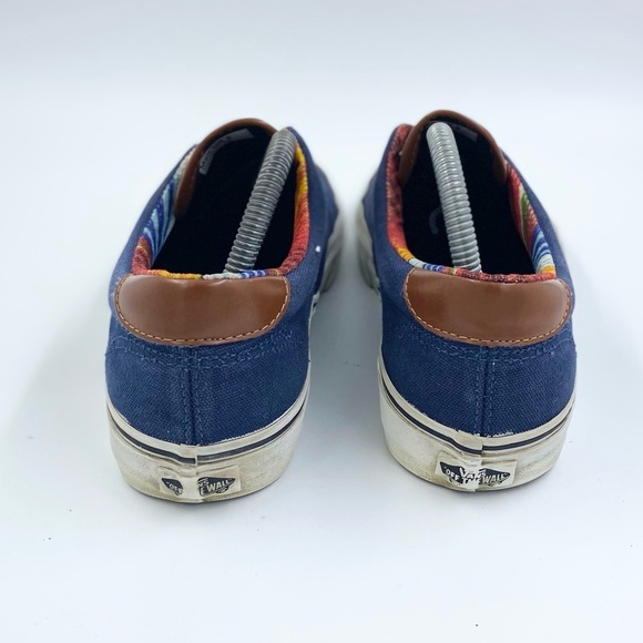 Vans navy and brown leather authentic men’s 8 - Picture 4 of 6